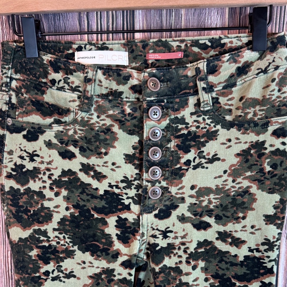 Pilcro Floral Faux Camouflage Button Pants - Picture 2 of 11